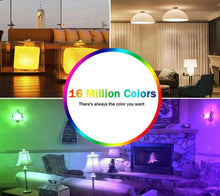 Load image into Gallery viewer, 110V 220V Bluetooth E27 RGBW LED Bulb Lights 5W 10W 15W RGB Lampada Changeable Colorful RGBWW LED Lamp With Remote+Memory Mode  Smart Light Bulbs, RGBCW Color Changing Light Bulb Dimmable, 7W A19 led Bulb 60W Equivalent, Smart Bulbs That Work
