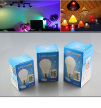 Load image into Gallery viewer, 110V 220V E27 RGB LED Bulb Lights 5W 10W 15W RGB Lampada Changeable Colorful RGBW LED Lamp With IR Remote Control+Memory Mode RGB LED Light Bulbs, 10W LED Color Changing Light Bulb with Remote Control

