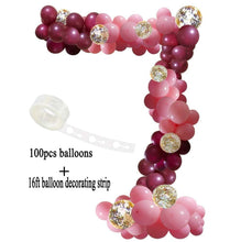 Load image into Gallery viewer, 112 pcs  Red Rose Gold Birthday Pink Latex Balloon Garland Arch Kit For Girls Wedding Party Decoration Baby Showers Girl Birthday Party Ballons Decoration for Girls
