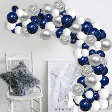 Load image into Gallery viewer, 112/152 PCS White Silver Nave Blue Party Balloons Garland Kit Wedding Birthday Decoration Bridal Balloons For Weddings Aniversaly Parties and Boy Birthday In Modern Luxury Elegant Design
