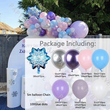 Load image into Gallery viewer, 114pcs Snowflake Aluminum Foil Balloon Garland Kit Including Purple White Pink &amp; Rose Gold Confetti Balloons Kit For Wedding Birthday Baby Shower Party Decoration
