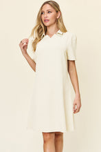 Load image into Gallery viewer, Double Take Full Size Texture Collared Neck Short Sleeve Dress Textured Dress For Women
