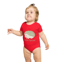 Load image into Gallery viewer, Hedgehog Short Sleeve Baby Bodysuit 'Little Sprout' Organic Cotton Gift for New Parents
