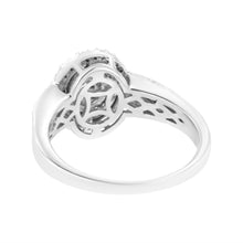 Load image into Gallery viewer, .925 Sterling Silver 1/3 Cttw Pave Set Round-Cut Diamond Braided Halo Cocktail Ring (I-J Color, I2-I3 Clarity) - Size 7
