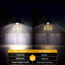 Load image into Gallery viewer, 118 LED Solar Motion Sensor Flood Lights with Remote Control

