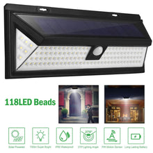 Load image into Gallery viewer, 118 LEDs Solar Wall Light Outdoor Motion Sensor Lamp
