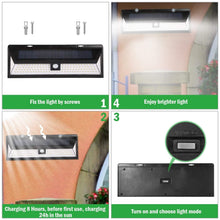 Load image into Gallery viewer, 118 LEDs Solar Wall Light Outdoor Motion Sensor Lamp
