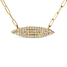 Load image into Gallery viewer, 14K Yellow Gold 3/8 Cttw Two-Strand Marquise and Bar Charm Paper Clip Link Pendant Necklace  (I-J Color, I1-I2 Clarity) -18" and 20" Inch Lengths
