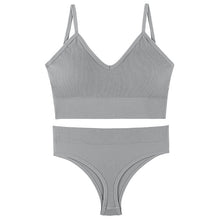 Load image into Gallery viewer, Women Seamless Bra Top Fitness Swimwear Push Up Exercise Bikini For Women 2 Pieces Ribbed Seamless Yoga Bikini Sets Sports Bra And Underwear Set 2 Piece High Waist Summer Bikini
