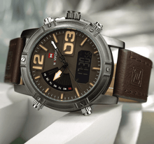 Load image into Gallery viewer, Men's Multifunction Digital Analog Waterproof Watch With Alarm And Automatic Time Zones Unique Design Excellent Gift

