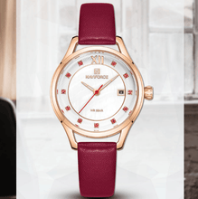 Load image into Gallery viewer, Women's Elegant  Watch With Leather  Belt And Metal Case Waterproof Wristwatch Excellent Design Perfect Gift
