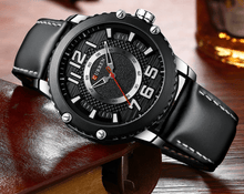 Load image into Gallery viewer, Men's Waterproof  Sport Watch With Leather  Belts  And Large Numbers Details Unique Design Perfect Gift
