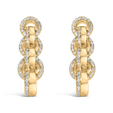 Load image into Gallery viewer, 14K Yellow Gold Plated .925 Sterling Silver 1/2 Cttw Diamond Chain Link Drop Earrings (H-I Color, I1-I2 Clarity)
