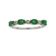 Load image into Gallery viewer, Emerald Diamond Fashion band rings 14KT White Gold
