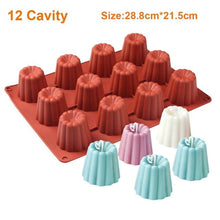 Load image into Gallery viewer, 12 Cavity Silicone Mold Cake Mold Muffin Cupcake Baking Tray Dessert Pastry Cake Decorating Tools Nonstick Cannel Mold Baking Cake Pan For Bread Muffin Cake Baking Pan Kitchen Baking Molds
