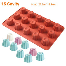 Load image into Gallery viewer, 12 Cavity Silicone Mold Cake Mold Muffin Cupcake Baking Tray Dessert Pastry Cake Decorating Tools Nonstick Cannel Mold Baking Cake Pan For Bread Muffin Cake Baking Pan Kitchen Baking Molds
