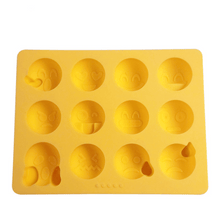 Load image into Gallery viewer, 12 Emoticons Ice Mould Silicone Baking Mold Cake Candy Chocolate Sugar Ice Pastry Food Mold Funny Multifunction Kitchen Bar Tool Silicone Emoji Molds Flexible Molds Kitchen Accessories
