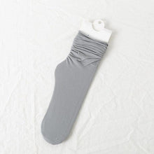 Load image into Gallery viewer, 1/2 Pairs Girls Thin Socks Pack Harajuku Cute Long Frilly Socks Casual Soft Nylon High Elastic Solid White Purple Solid Color Stylish Casual Socks For Men And Women
