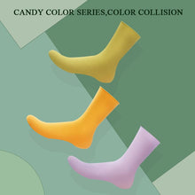 Load image into Gallery viewer, 1/2 Pairs Girls Thin Socks Pack Harajuku Cute Long Frilly Socks Casual Soft Nylon High Elastic Solid White Purple Solid Color Stylish Casual Socks For Men And Women
