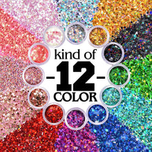 Load image into Gallery viewer, 12-Piece: Holographic Chunky Glitters
