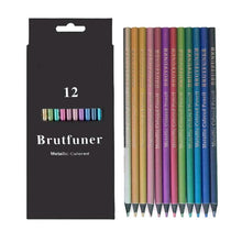 Load image into Gallery viewer, 12-Piece: Metallic Colored Pencils
