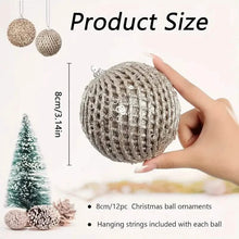 Load image into Gallery viewer, 12-Piece Set:  Large Sparkling Glittering Sequins Foam Ball Ornaments
