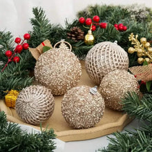 Load image into Gallery viewer, 12-Piece Set:  Large Sparkling Glittering Sequins Foam Ball Ornaments
