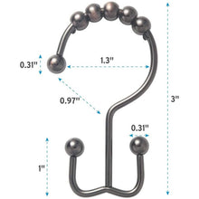 Load image into Gallery viewer, 12-Piece Set: Titanker Shower Curtain Hooks Rings
