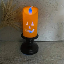 Load image into Gallery viewer, 12-Pieces: Halloween LED Pumpkin Chandelier Candles
