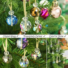 Load image into Gallery viewer, 12-Pieces: Multicolor Crystal Glass Christmas Balls Ornaments
