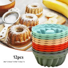 Load image into Gallery viewer, 12-Pieces: Silicone Heritage Bundtlette Cake Mold
