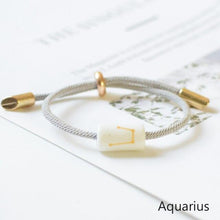 Load image into Gallery viewer, 12 Zodiac Bracelet Charm Jewelry Adjustable Braided Rope Couple Bracelets Handmade Navy String Bracelet With Metal Knot Men Women Braided Bracelets Gifts
