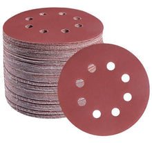 Load image into Gallery viewer, 120-Pack: 5-Inch 8 Hole Round Sandpapers

