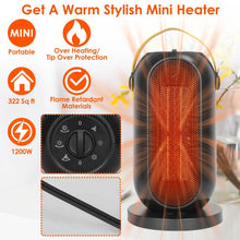 Load image into Gallery viewer, 1200W Portable Electric Fan Heater
