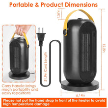 Load image into Gallery viewer, 1200W Portable Electric Fan Heater
