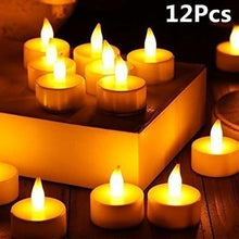 Load image into Gallery viewer, 12/24/48pcs Flameless LED Tea light Tea Candles Wedding Light Romantic Candles  Realistic Tea Lights Candles LED Tea light Candles Flickering Bright Tea lights Battery Operated Candles Flameless Candles Lights for  Birthday Party Wedding Decorations
