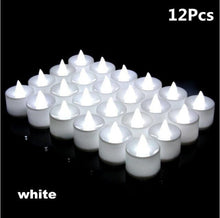 Load image into Gallery viewer, 12/24/48pcs Flameless LED Tea light Tea Candles Wedding Light Romantic Candles  Realistic Tea Lights Candles LED Tea light Candles Flickering Bright Tea lights Battery Operated Candles Flameless Candles Lights for  Birthday Party Wedding Decorations
