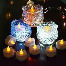 Load image into Gallery viewer, 12/24/48pcs Flameless LED Tea light Tea Candles Wedding Light Romantic Candles  Realistic Tea Lights Candles LED Tea light Candles Flickering Bright Tea lights Battery Operated Candles Flameless Candles Lights for  Birthday Party Wedding Decorations
