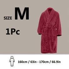 Load image into Gallery viewer, Unisex Extra Warm Coral Fleece Bathrobe Mens and Women Adult Robes for Your Bathroom Bath Towel Bedroom Shawl Collar Robes, Valentines gift for lovers
