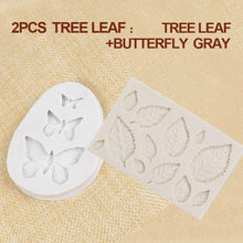 Load image into Gallery viewer, 1/2/3Pcs 3D Silicone Baking Mold Butterfly Leaf Mould Chocolate Fondant Cake Decorating Tool Temperature Resistance 3D Leaf Shaped Silicone Mold Fondant Mold Cupcake Cake Decoration
