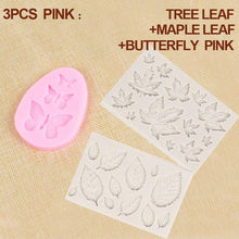 Load image into Gallery viewer, 1/2/3Pcs 3D Silicone Baking Mold Butterfly Leaf Mould Chocolate Fondant Cake Decorating Tool Temperature Resistance 3D Leaf Shaped Silicone Mold Fondant Mold Cupcake Cake Decoration
