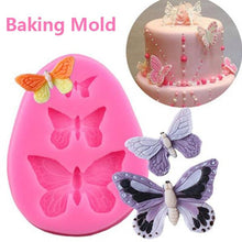Load image into Gallery viewer, 1/2/3Pcs 3D Silicone Baking Mold Butterfly Leaf Mould Chocolate Fondant Cake Decorating Tool Temperature Resistance 3D Leaf Shaped Silicone Mold Fondant Mold Cupcake Cake Decoration
