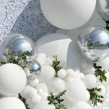 Load image into Gallery viewer, 125 pc White Silver Confetti Metallic Balloon Arch Kit For Wedding Birthday Party Decorations Baby Shower Bridal Shower Luxury Birthday Party Wedding Ballons Decoration

