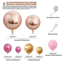 Load image into Gallery viewer, 126pcs Gold Rose And Pastel Baby Pink Balloons For Birthday Wedding Christmas Party Baby Shower Bridal Showers Girl Party Birthday Ballon Decoration
