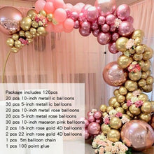 Load image into Gallery viewer, 126pcs Gold Rose And Pastel Baby Pink Balloons For Birthday Wedding Christmas Party Baby Shower Bridal Showers Girl Party Birthday Ballon Decoration
