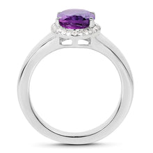 Load image into Gallery viewer, 1.73 Carat Genuine  Amethyst and White Topaz .925 Sterling Silver Ring
