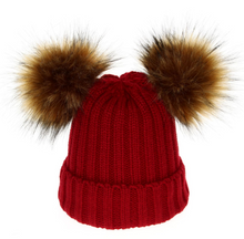 Load image into Gallery viewer, Modern Trend Children's Winter Toddler Baby Kids hat Cap With Two Double Pompom Ears Funny Hat
