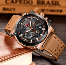 Load image into Gallery viewer, Men's Waterproof Modern Watch With Leather Belts, Stainless Steel Case Excellent Look Perfect Gift
