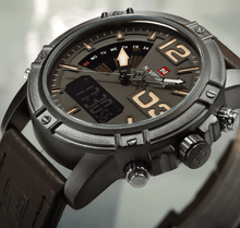 Load image into Gallery viewer, Men's Multifunction Digital Analog Waterproof Watch With Alarm And Automatic Time Zones Unique Design Excellent Gift
