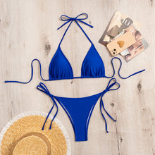 Load image into Gallery viewer, Swimwear Women Bandage Women Triangle Bathing Suits 2 Pieces Bikini Bowknot Swimsuit Bikini Set Swimwear Bikini Sets Bikinis Bathing Suit Push Up Swimsuit Summer Beachwear
